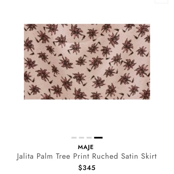 Maje Palm Tree sprint Ruched Satin Skirt Size 42 (10-12) - Picture 4 of 4